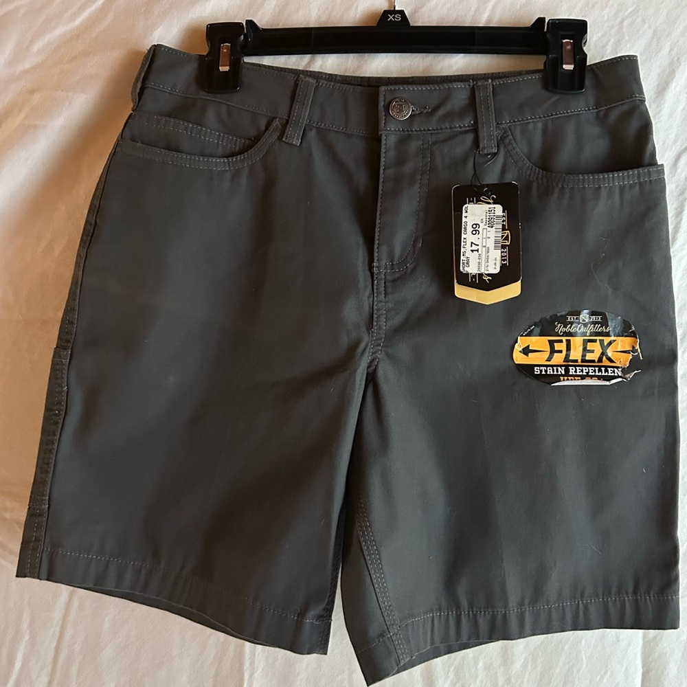 Gray Bermuda Shorts with Elastic Waistband